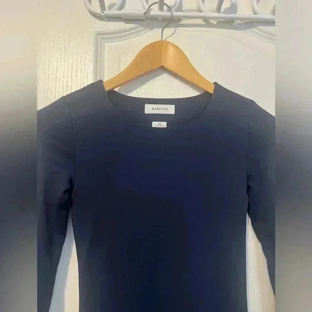 Navy Blue Aritzia/Babaton Long Sleeve Dress in Size 2XS - Picture 3 of 5